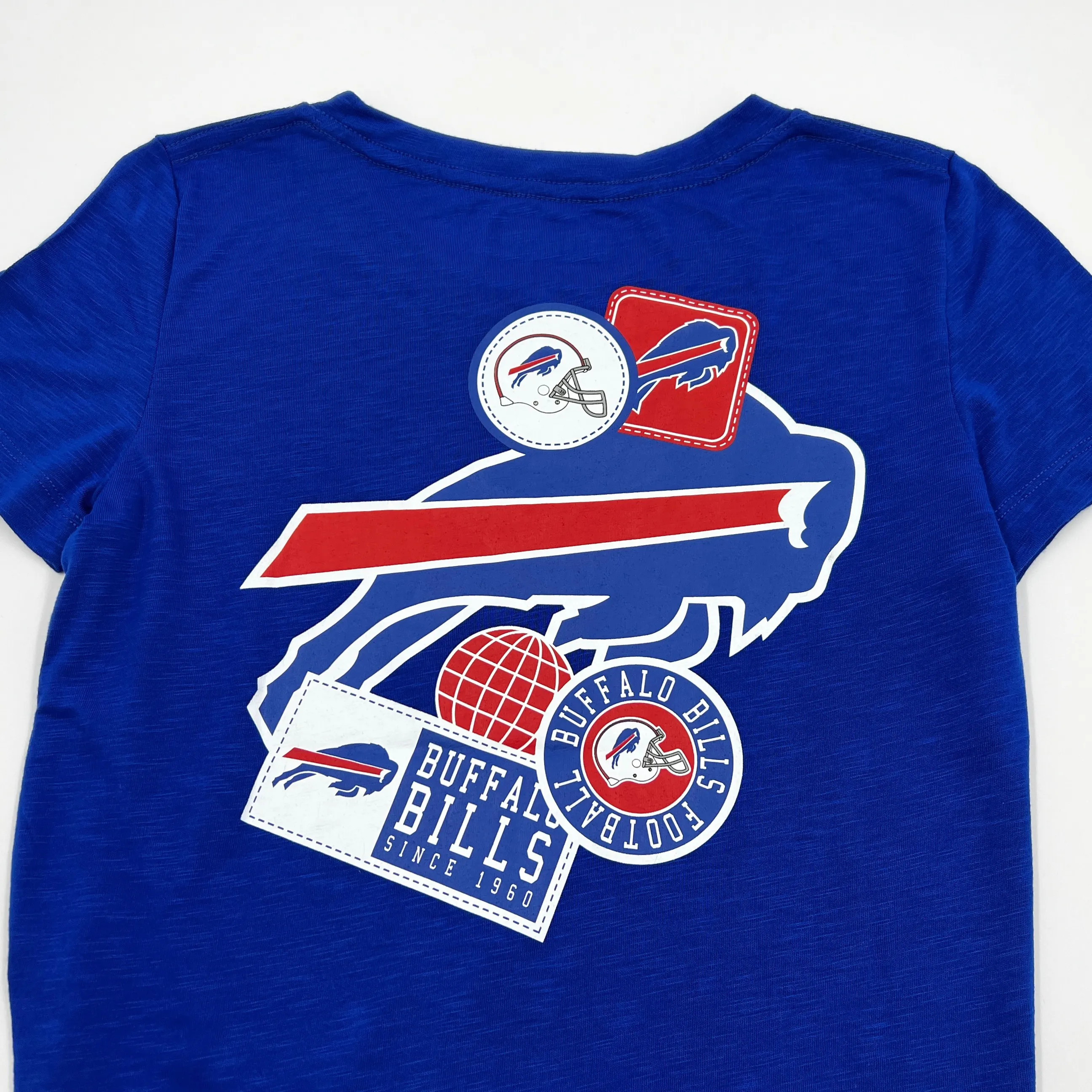 Women's New Era Bills Royal Blue With Primary Logo Short Sleeve Shirt