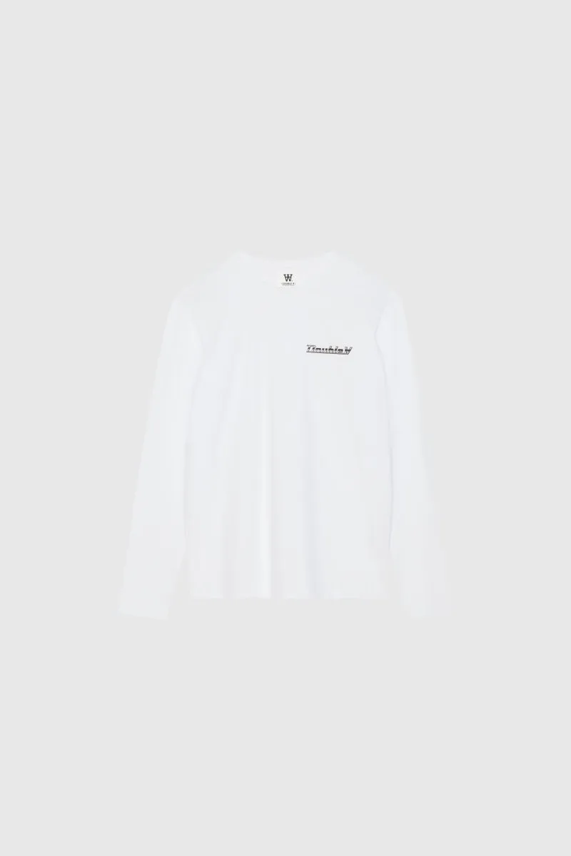 Wood Wood Mel Chrome Baseline LS T-Shirt White