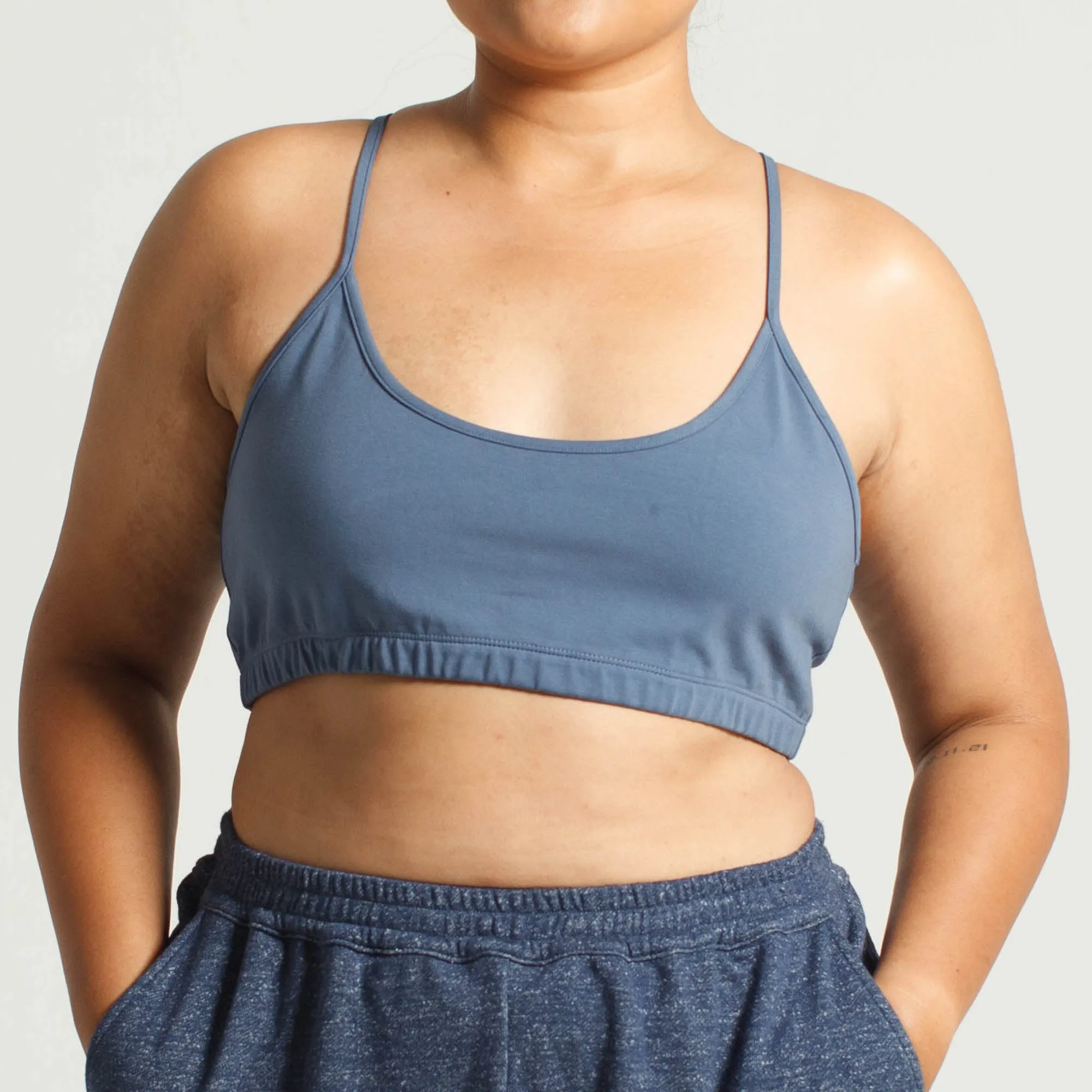 Yoga Crop Top | Dusky Blue